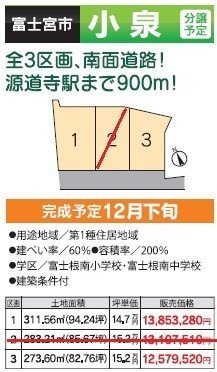 【不動産情報】住宅用分譲地のご案内。