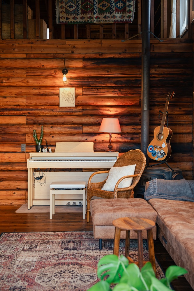 インテリアとして残した薪ストーブも大正解